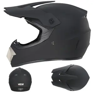 Aangepaste Go-Kart Zwart Effen Kleur Off-Road Helm Elektrische Motorfiets Helm Mountain Downhill Racing Helm