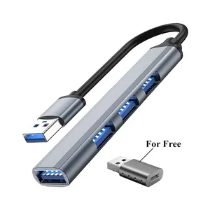 购买1获取2 USB 3.0集线器至USB 3.0 2.0 4端口多分离器4合1 USB电话适配器，适用于Macbook Pro PC计算机