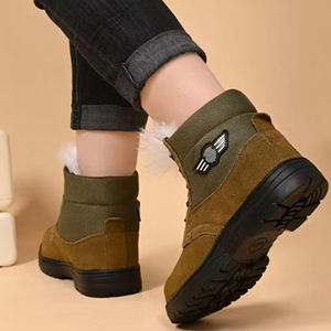 Wholesale Classic Lace-Up Leather Ankle <strong>Boots</strong> Men'<strong>s</strong> <strong>Women's</strong> Winter Hiking <strong>Combat</strong> <strong>Boots</strong> Comfortable Outdoor Warm Snow Shoes - Product Image 2