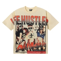 T-shirt surdimensionné pour homme Life Hustlers, imprimé football européen et américain, design à grands caractères, tendance