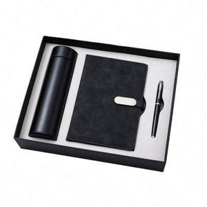 Set de Regalo de Cuaderno de Cuero PU Blanco al por Mayor, Personalizable, Diario de Lujo A5, Taza Térmica, Caja de Regalo con Cuaderno, Bolígrafo y Botella - Product Image 2