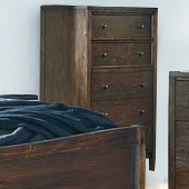 Cómoda industrial con espejo y mesita de noche, juego de muebles de dormitorio de madera rústica para almacenamiento en el dormitorio - Product Image 3