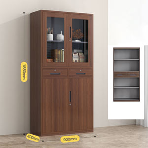 ארון פלדה משרד פלדה 4 דלתות ארון אחסון מתכת עם ארון ברזל דלת זכוכית לסדנה ובית הספר - Product Image 1