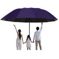 Parapluie manuel classique à 10 baleines, pliable en trois sections, en nylon 190T, protection pluie et soleil, idéal pour la publicité d'entreprise avec logo imprimé