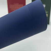 Boîte cadeau de luxe en papier simple 150 g/m² bleu foncé, finition mate, toucher doux, en pâte de bois vierge, pour emballage électronique et parfums