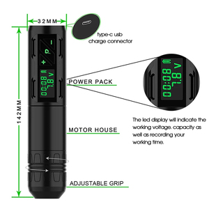 Nuevo Lápiz Inalámbrico para Tatuajes con Batería de Litio, Motor sin Núcleo de Acero Inoxidable, Compatible con Cartuchos, Lápiz Profesional - Product Image 2