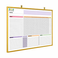 Tableau blanc magnétique personnalisé OEM pour bureau, planificateur mensuel, cadre en aluminium 45x60/60x90/90x120, tableau mural pour agenda de réunions