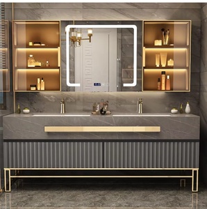 Personalizzato Design moderno <span class=keywords><strong>in</strong></span> marmo controsoffitto tavolo da <span class=keywords><strong>bagno</strong></span> <span class=keywords><strong>con</strong></span> specchio e lavandino per la casa Hotel Villa bagni - Product Image 3