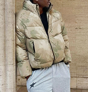 Vestes matelassées surdimensionnées à capuche, coupe-vent, imprimées, avec logo <span class=keywords><strong>personnalisé</strong></span>, 100% polyester, design de créateur, pour l'hiver - Product Image 2
