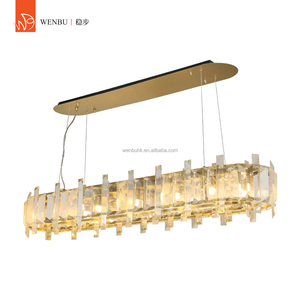 Lámparas de Cristal Lineales, Lámpara Colgante de Cristal de Cuarzo Natural de Lujo para Comedor - Product Image 1