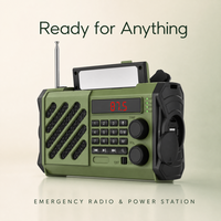Radio de Emergencia Multibanda con Manivela Solar para Cortes de Energía en el Hogar, con Alerta SOS