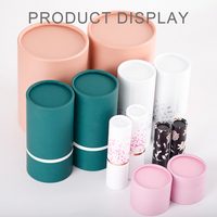 Emballage personnalisé de tube en papier cylindrique de luxe pour baume à lèvres et crème solaire, papier artisanal écologique, couleur et taille personnalisées