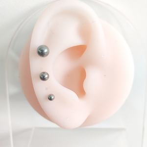 G23 <b>Titanium</b> Alloy Ball <b>Stud</b> Earrings Piercing Jewelry Personalized Exquisite Niche Thread Flat Base Ear Cartilage - Product Image 3