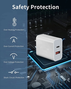 Cargador dual Cargador 20W Carga rápida Universal QC 3,0 Tipo A Adaptador de cargador PD para teléfonos inteligentes - Product Image 3