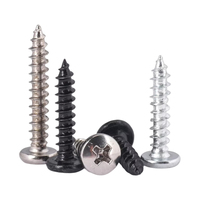 Vis autotaraudeuses à tête cylindrique large Phillips, vis à tête BA, fixations pour haut-parleurs M2 M3 M3.5 M4 en acier au carbone nickelé noir