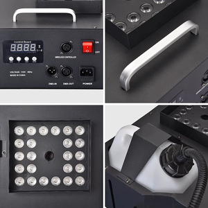 Pulverizador de Niebla Vertical LED Multicolor Brillante, Cuerpo de Aleación de Aluminio Negro, Control Dual, Seis Canales DMX, Amplio Voltaje, Enchufe Europeo - Product Image 6