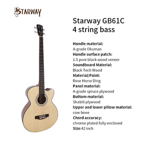 스타웨이 도매 GB61C GB64C 42 인치 4 현 일렉트릭 베이스 기타라 공연을위한 전문 기타 현악기 - Product Image 6