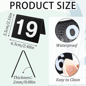 Numéros de table en acrylique transparents personnalisés imprimés UV pour mariage, vente en gros - Product Image 2