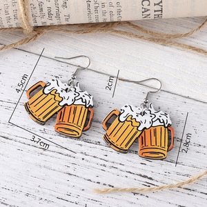 Pendientes divertidos <span class=keywords><strong>de</strong></span> Oktoberfest alemán para mujer, disfraces <span class=keywords><strong>de</strong></span> Festival <span class=keywords><strong>de</strong></span> cerveza acrílica, accesorios, taza <span class=keywords><strong>de</strong></span> cerveza <span class=keywords><strong>de</strong></span> vino, diseño <span class=keywords><strong>de</strong></span> madera, divertido y genial para - Product Image 2