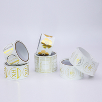 Papier d'étiquette ronde en vinyle transparent personnalisé feuille d'or autocollant adhésif pour parfum, cosmétiques et bouteilles cosmétiques