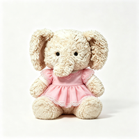 Jolie jupe en peluche éléphant bouclée esthétique avec volants en dentelle, douce et moelleuse, jouet en peluche éléphant mignon et adorable