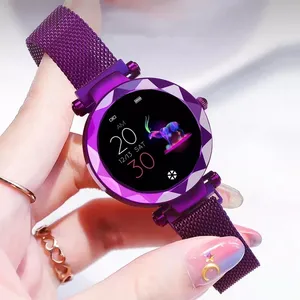 Hi18 Smart Watch Women Smartwatch Men Female Smart Bracelet Metal Magnetic Strap Golden Purple Blue smart watch