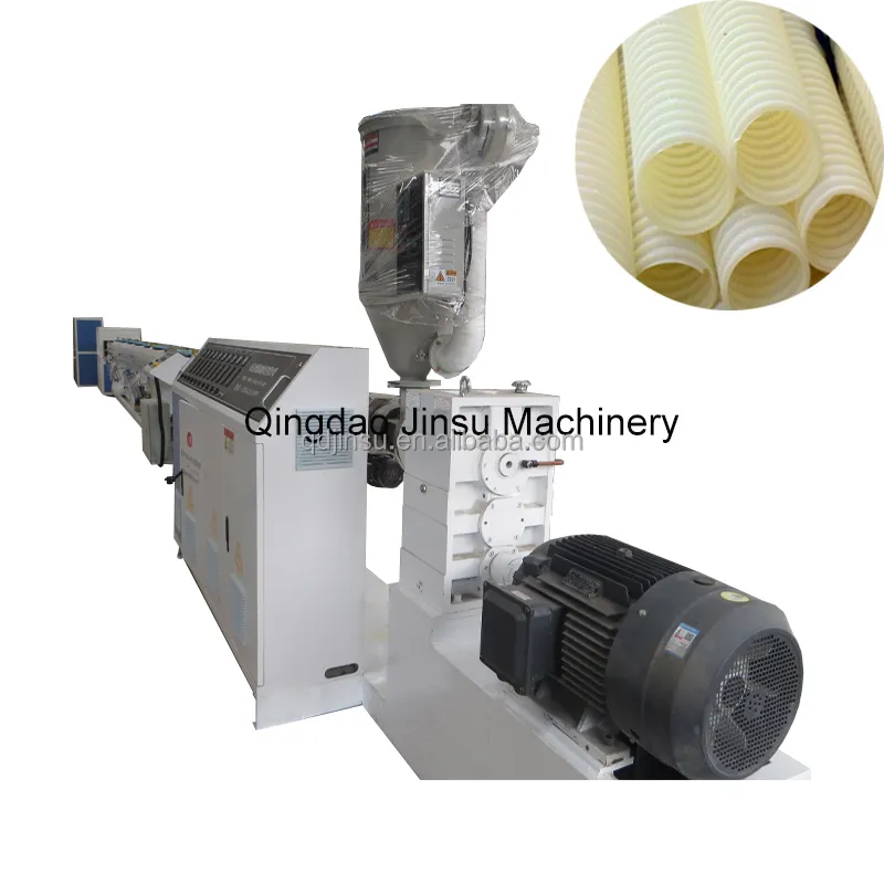 Qingdao Jinsu PE PVC Plastic corrugated water pipe machine extrusion line