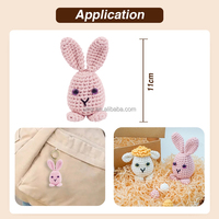 Iniciador de tejer Diy costura completa niños artesanía Amigurumi conejo de Pascua ganchillo conejito peluche principiante Kit de ganchillo para niños