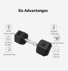 Chất lượng cao tùy chỉnh thiết bị tập thể dục thoải mái tạ cao su HEX quả tạ để sử dụng nhà bán buôn thiết kế thời trang - Product Image 2