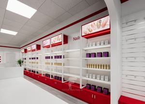 Présentoir de magasin de cosmétiques Meubles de magasin de beauté au détail Armoire Étagère Design personnalisé Luminaire pour l'affichage de produits de maquillage - Product Image 4