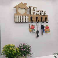 Clásico Gancho para Llaves de Madera Artesanal, Decoración de Pared para Entrada, Soporte para Guardar Llaves, Diseño de Una Pieza Personalizado UIONEN