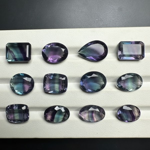 Piedra preciosa de fluorita de color biológico Natural, piedra preciosa cortada de fluorita arcoíris, piedra preciosa de fluorita suelta para hacer joyería, piedra preciosa al por mayor - Product Image 1