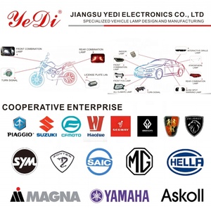 Галогенный задний фонарь для мотоцикла Suzuki Yedi, модель 10203000077 - Новый, 12В, IP67, E-Mark, CE, стоп-сигнал, красный, 1 линза - Product Image 2