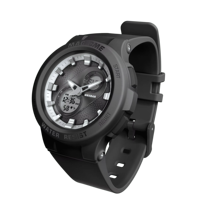 Herren Sportliche Analog-Quarzuhr mit Alarm Leuchtendes Harzgehäuse TPU-Armband Uhr 50 Bar Wasserdicht
