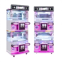 Machine à griffes miniature en métal pour 2 joueurs avec prise universelle et armoire en acier pour aire de jeux intérieure pour enfants
