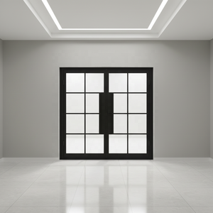 SEYK-0430D Puertas Francesas de Hierro Forjado de Lujo Personalizadas con Cierres para Villa, Diseño Contemporáneo, Superficie Acabada - Product Image 3
