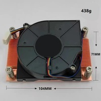 Dissipateur thermique actif 1U en cuivre à ailettes rainurées 95W LGA2011 pour processeur de serveur étroit avec ventilateur, dissipateur thermique usiné CNC