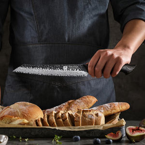 XINZUO Innovatief Damaststaal Broodmes Hoge Kwaliteit Wit Eiken Gebrand Houten Handvat Op Maat Geslepen Keukenmessen - Product Image 3