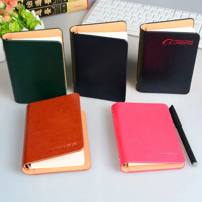 2023 Wholesale Note Book 6 Rings Work Agenda Budget Binder PU Leather Cover A7 Business Planner Loose-leaf Notebook Gift OEM