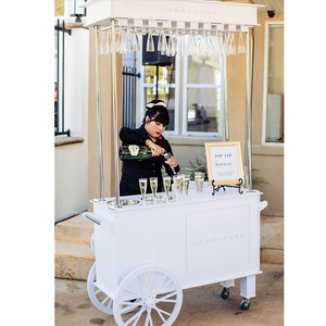 Carrito de Dulces Metálico Plegable y Portátil Personalizado, Carrito de Champán <span class=keywords><strong>para</strong></span> Bodas, Cumpleaños, <span class=keywords><strong>Eventos</strong></span> y Fiestas con Cubitera - Product Image 5