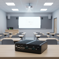 PC Mini Industri Tanpa Kipas dengan Dual LAN dan Port Serial RS232 RS485 untuk Otomasi Pabrik PLC Modbus Edge Gateway