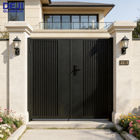 Portail double battant automatique en alliage d'aluminium moderne pour entrée de cour et de jardin