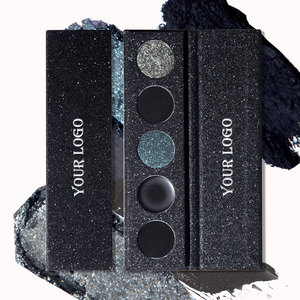 Private Label Palette d'ombres à paupières à paillettes vertes 5 nuances <span class=keywords><strong>Noir</strong></span> Gris Couleur Mat Shimmer Halloween Ghost Make up <span class=keywords><strong>Cream</strong></span> Ombre à paupières - Product Image 1