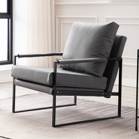 Combinaison de chaise et de table en cuir de canapé de lobby de luxe moderne et léger nordique simple