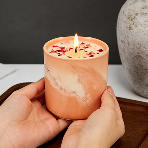 Venta al por Mayor de Portavelas de Cerámica con Patrón de Mármol Nórdico, Portavelas Cilíndrico de Porcelana Minimalista para Decoración del Hogar - Product Image 2