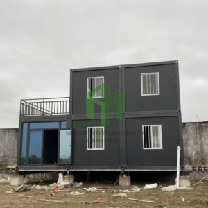 บ้านสำเร็จรูปหรูหราทันสมัยขนาด 20 40 ฟุต ทำจากตู้คอนเทนเนอร์เหล็กเคลื่อนที่ได้ ใช้เป็นบ้านขนาดเล็กหรือสำนักงาน โครงสร้างแบบโมดูลาร์ ผนังแบบแซนวิช - Product Image 1