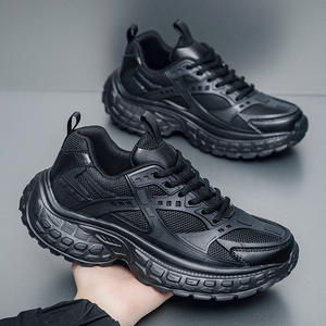 Baskets de course printanières respirantes en maille, blanches et noires, à semelle épaisse en caoutchouc, rehaussantes, grandes tailles US 13-14 EU 47-48 - Product Image 5