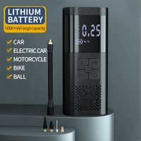 Pompe à air électrique pour voiture, pompe à air numérique portable sans fil, gonfleur de pneus électrique 12 V pour voitures, vélos, avec éclairage, lampes SOS