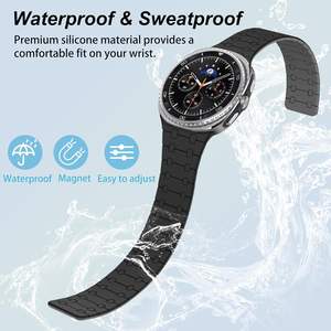 No Gap Band Compatible con <span class=keywords><strong>Samsung</strong></span> Galaxy <span class=keywords><strong>Watch</strong></span> 8 Band 40mm 44mm/<span class=keywords><strong>Watch</strong></span> 8 Classic 46mm, correa de silicona magnética para mujeres y hombres - Product Image 2
