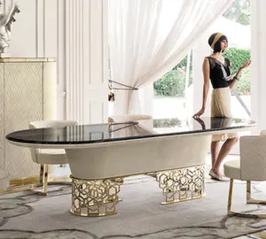 Tavolo da pranzo di lusso per mobili da pranzo moderno con sedia da 6 pezzi